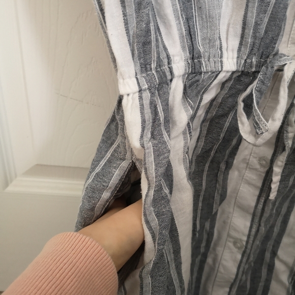 Japna gray and white striped shirt dress - Picture 4 of 4